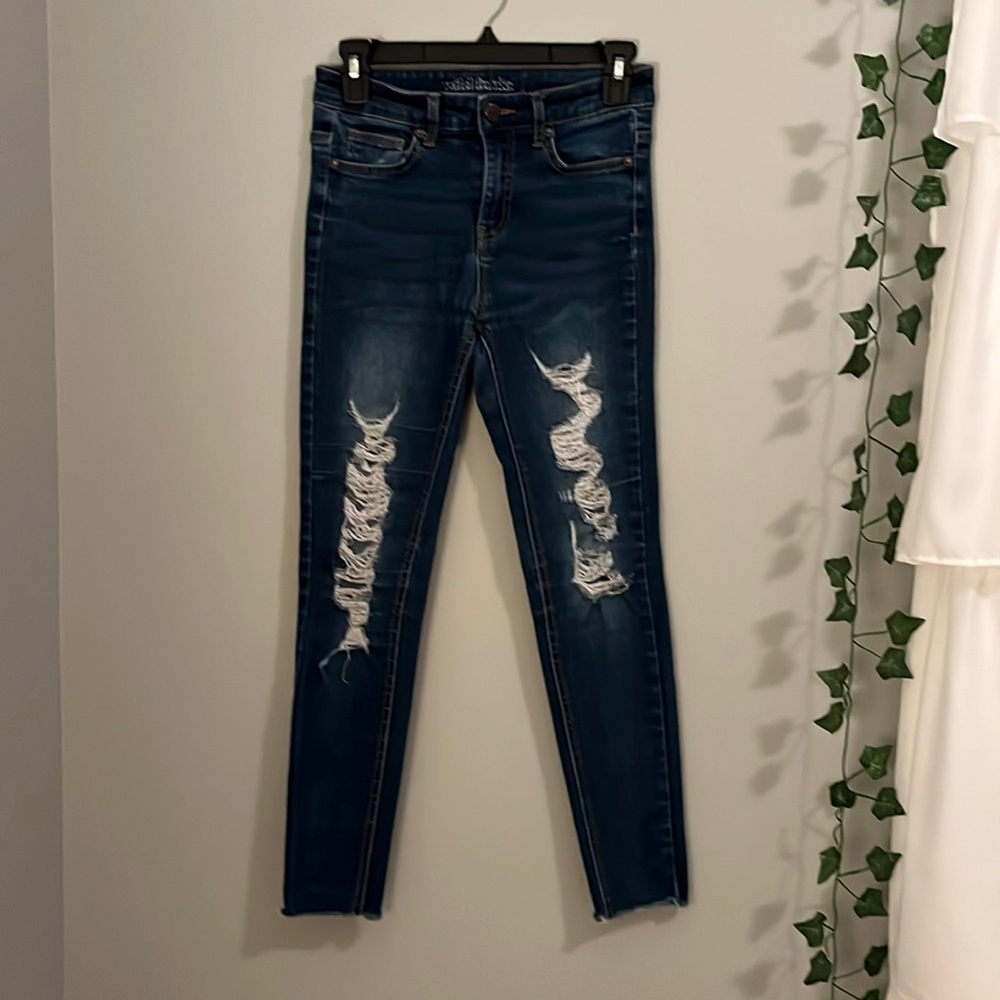 Navy Blue Ripped Jeggings (2)/ Wild Fable